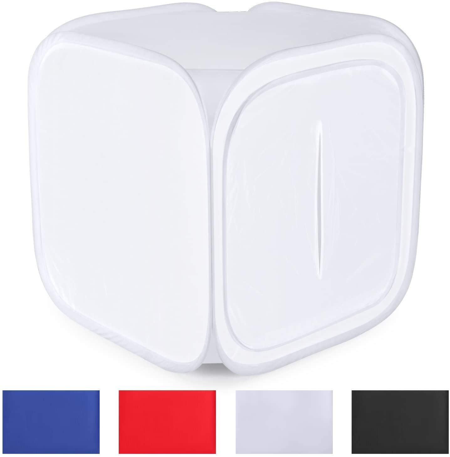 CUBO SOFT BOX SEMIRIGIDO TENDA LUCE 80 X 80 X 80 cm CON 4 SFONDI RICHIUDIBILE con custodia E CERNIERA