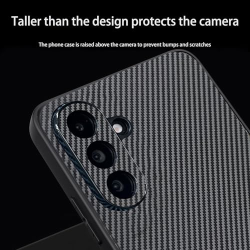 Image of DIZORO Carbon Fiber Case for Samsung Galaxy A36 5g Fusion 5g Smooth Touch Rubber Phone Cases Non-Slip, with Camera Protection Fingerprint Resistant Full Body Protective Shockproof Back Cover - Black
