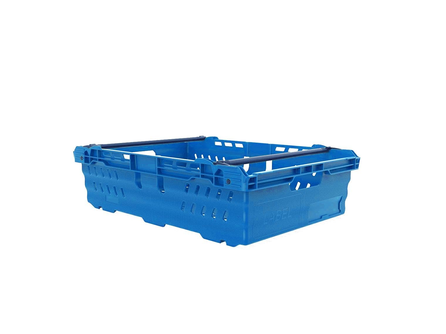 HomeHQ 5x Bale Arm Crates, Nesting Ventilated Plastic Basket, Stacking Supermarket & Storage Crate (30 Litre, BLUE)