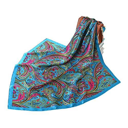 FAIRYGATE Silk Bandana Women Scarf Neck Head Hair Square Scarves Neckerchief Headwear Fashion Multifunctional Cashew Bandanas 74007