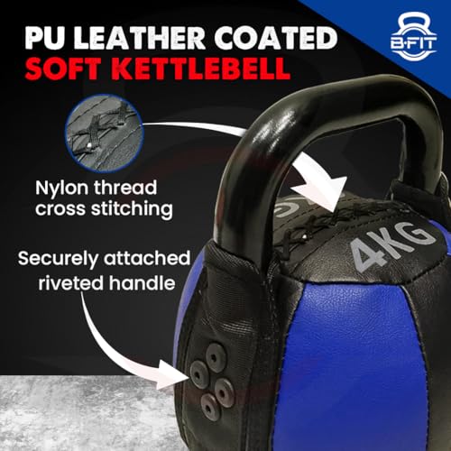 Image of B Fit Leather Premium Kettlebell 4 Kg