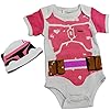 Knitwits Baby Fett Onesie and Hat Bundle Outfit Pink (0-3 Months)