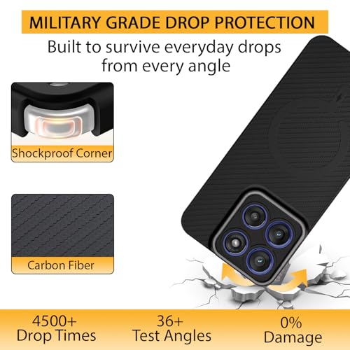 Image of LIRAMARK Rugged Carbon Fibre TPU Armor Silicone Back Cover Case for Motorola Moto Edge 60 Stylus 5G
