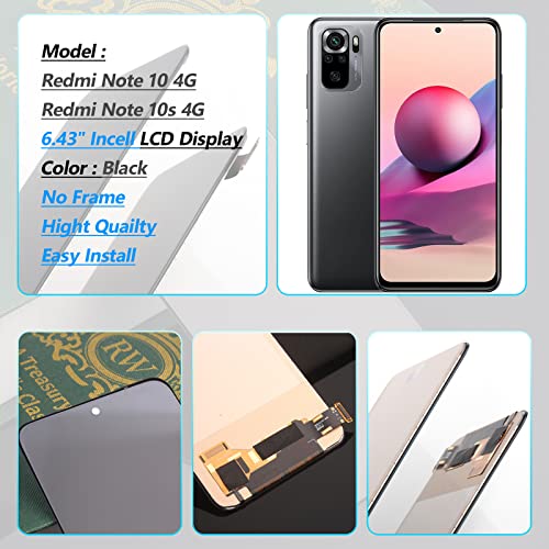 YHX-OU TFT Nero Display per Xaiomi Redmi Note 10