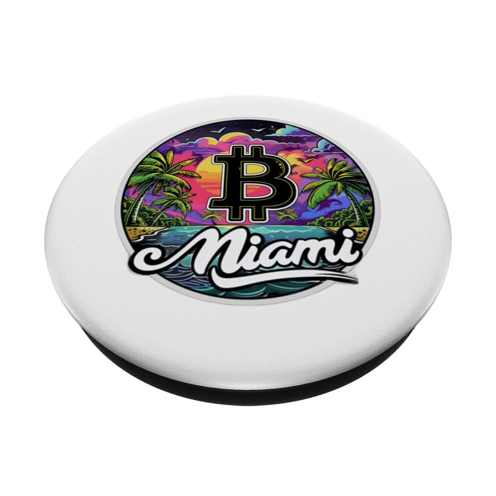 Amazon.com: Bitcoin Miami City Crypto Cryptocurrency Beach graphic  PopSockets Standard PopGrip : Cell Phones & Accessories