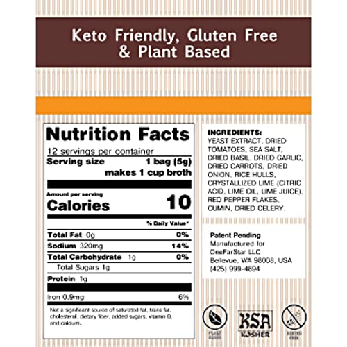 Millie’s Sipping Broth - Vegetable Broth -Natural-Gluten Free-Keto Friendly Spicy Tortilla 12 Count Box #TOP3