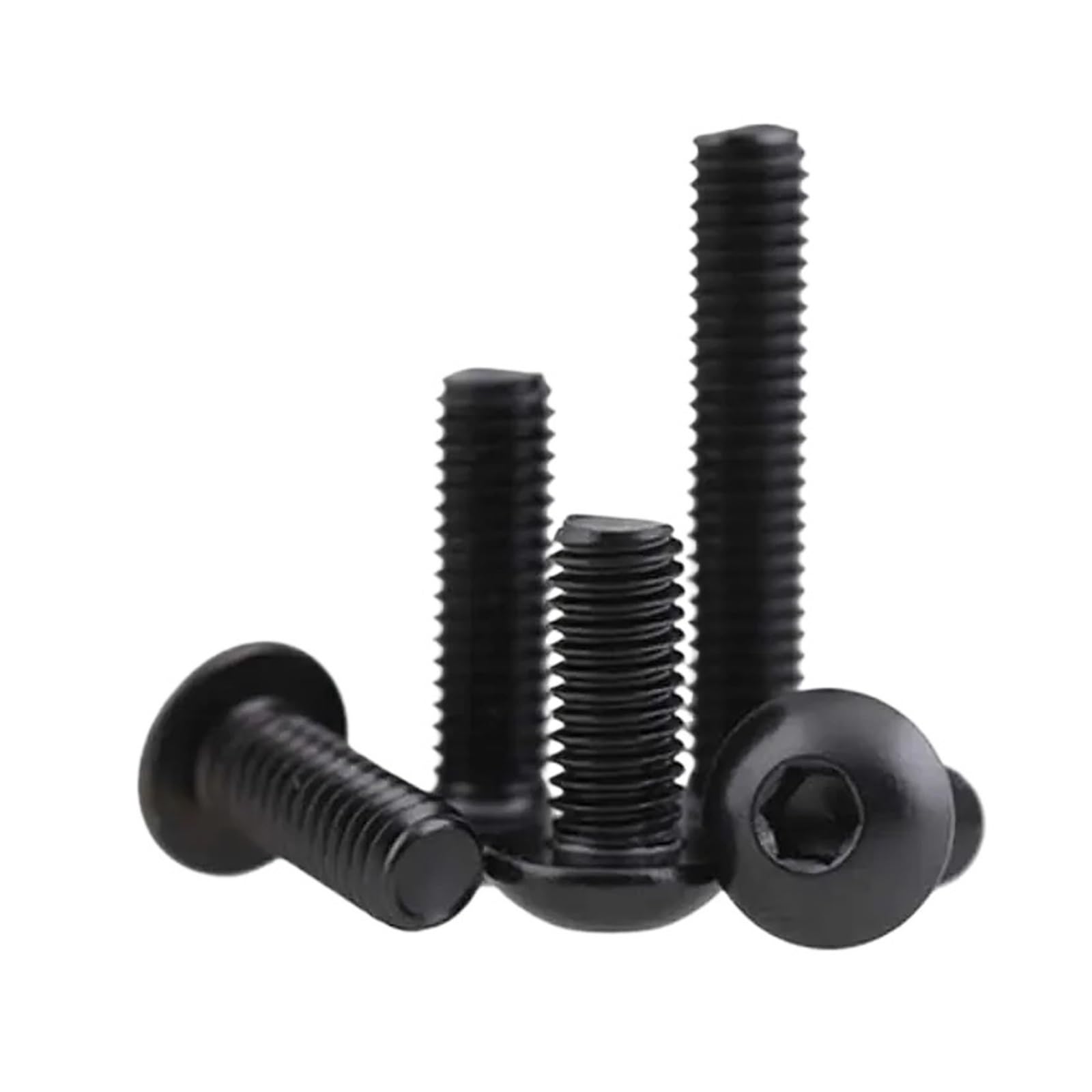 Compatibile con viti a brugola M6, a testa esagonale interna, bulloni a tonda, for macchine, acciaio inossidabile 304 placcato nero, filettatura in zinco(M6x50mm (6pcs))