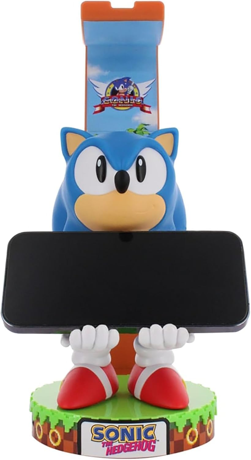 Exquisite Gaming: Sega Sonic Deluxe - Supporto luminoso per cuffie, dispositivo, controller e supporto per telefono, cavo incluso 1,2 m