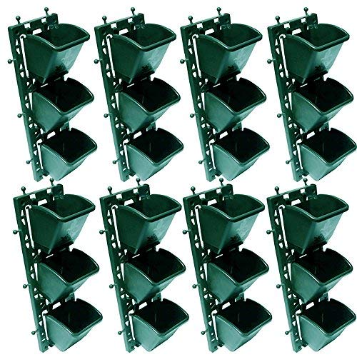 Bio Blooms Agro India Pvt.Ltd. Vertical Wall Hanging Garden Pots| 8 Panel & 24Pots | Green Color | Outdoor Use & Indoor Use (B07BTTTSZQ) Amazon Price History, Amazon Price Tracker