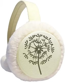 Contorno de planta de flor dente-de-leão inverno aquecedor de orelhas de lã peluda para ambientes externos