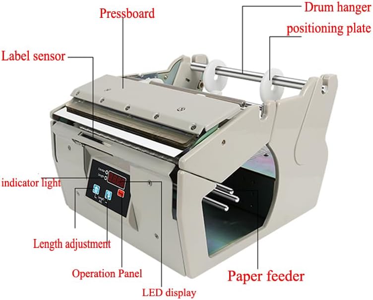 Label Dispenser Device Automatic Sticker Separating Machine Digital Control 5-130mm Label Stripping Machine