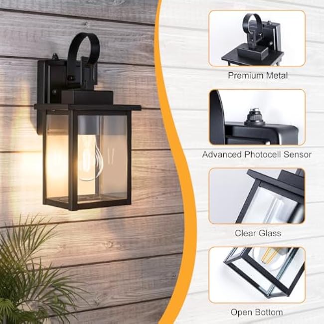 Outdoor Lighting Modern Exterior Wall Sconce Matte Black Wall Lantern Light Outdoor Wall Light Fixture