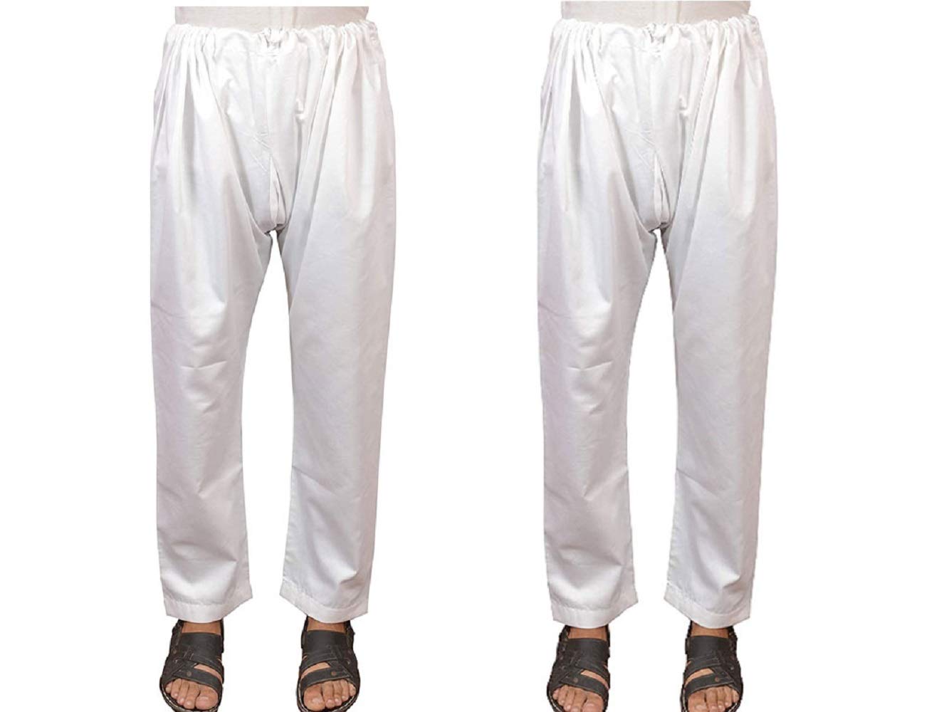 pk hub Men's Cotton Comfortable Chudidar Pyjama | Men's White Cotton Plain/Saada Pyjama | Loose fit Cotton Pajama for Men | Home Wear-picture-39