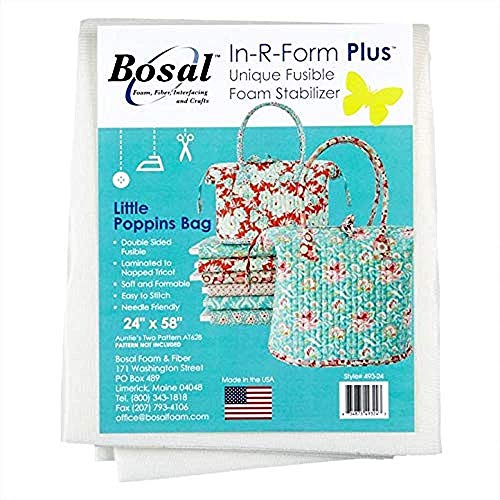 Bosal in-R-Form Plus Unique Fusible Foam Stabilizer 24 Inches by 58 Inches for Aunties Two Little Poppins Bag Pattern (OnĐ” PaŃk)