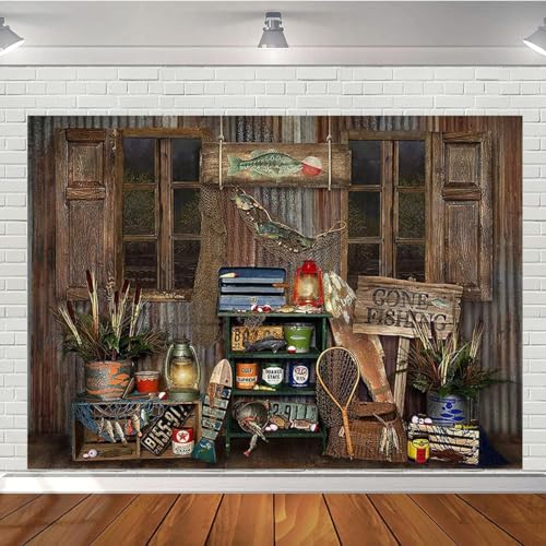 Fondo Fotográfico Madera Rústica Tema Pesca 7x5ft miniatura 3