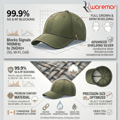 Image of EMF Cap - Silver Coated Lining, Shields 5G RF HF Signals