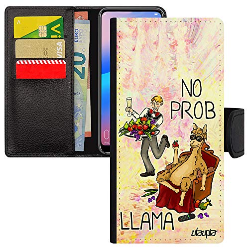 Coque Samsung S21 rigolote jaune avec rabat en cuir style humour Problama