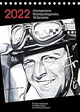  Unvergessene Motorsportlegenden, 12 Gemälde (Tischkalender 2022 DIN A5 hoch): Kunstkalender mit Rennfahrer-Portraits in Öl auf Leinwand. (Monatskalender, 14 Seiten ) (CALVENDO Mobilitaet)