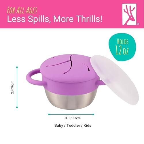 Miniatura 5 de Elk and Friends Vasos de acero inoxidable  Recogedor de alimentos de silicona extraíble y tapa de viaje  Contenedores de aperitivos a prueba de