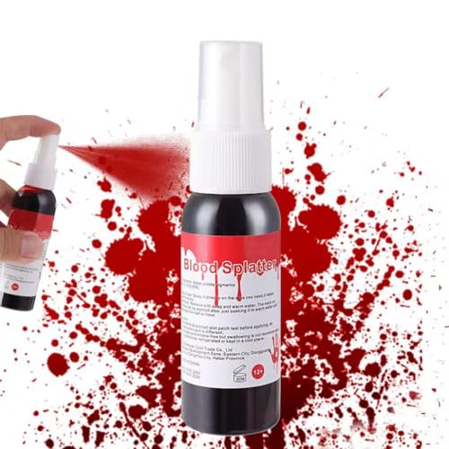 Faux Sang，Faux Sang Halloween Fake Blood，Spray de 60 ml ,Sang de théâtre, sang de film, effet spécial, plaies, maquillage, Halloween, fête de thème, carnaval，