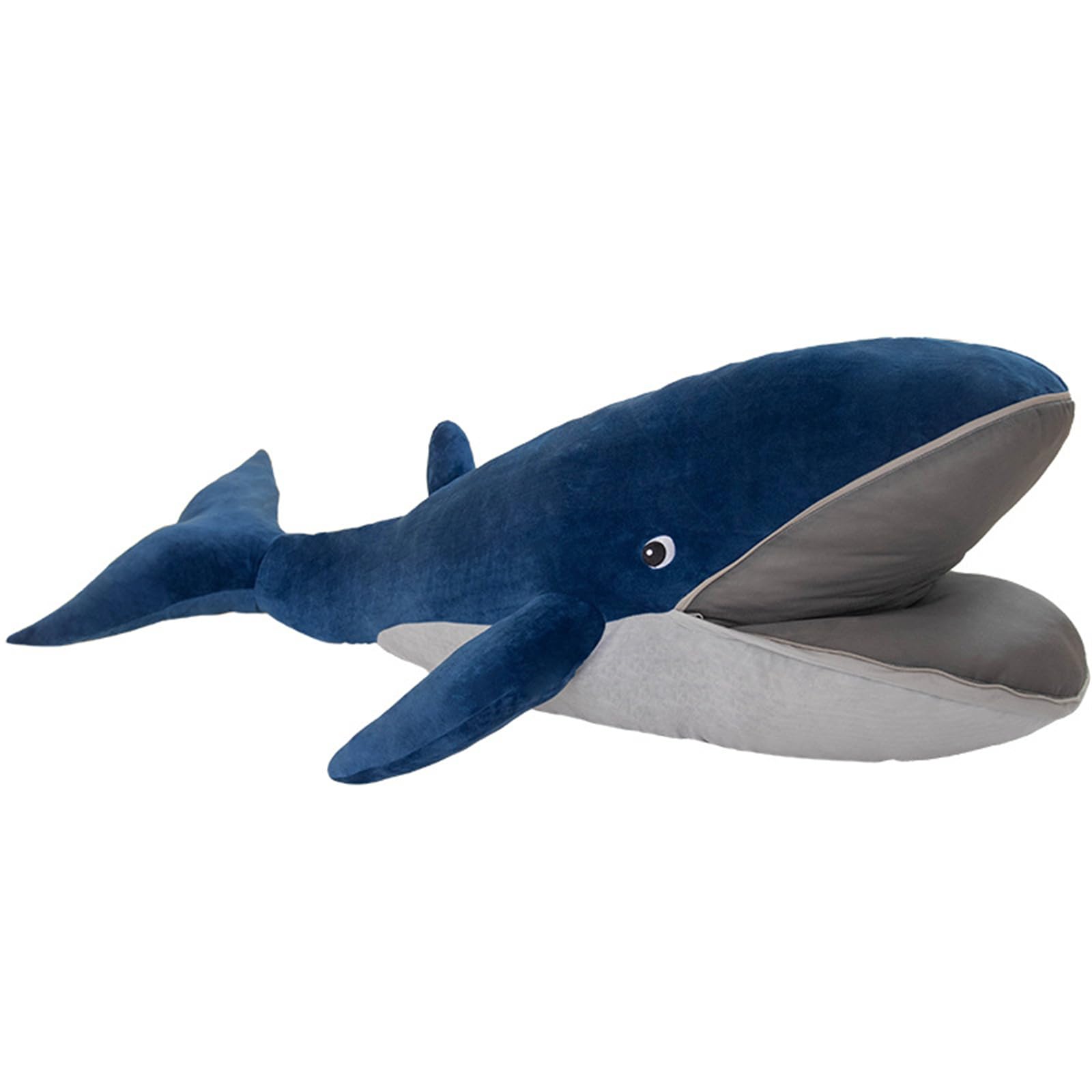 ZBELLO Whale soft toy, realistic soft toy, 160 cm long giant XXL, giant cuddly for ocean lovers (160cm,whale)