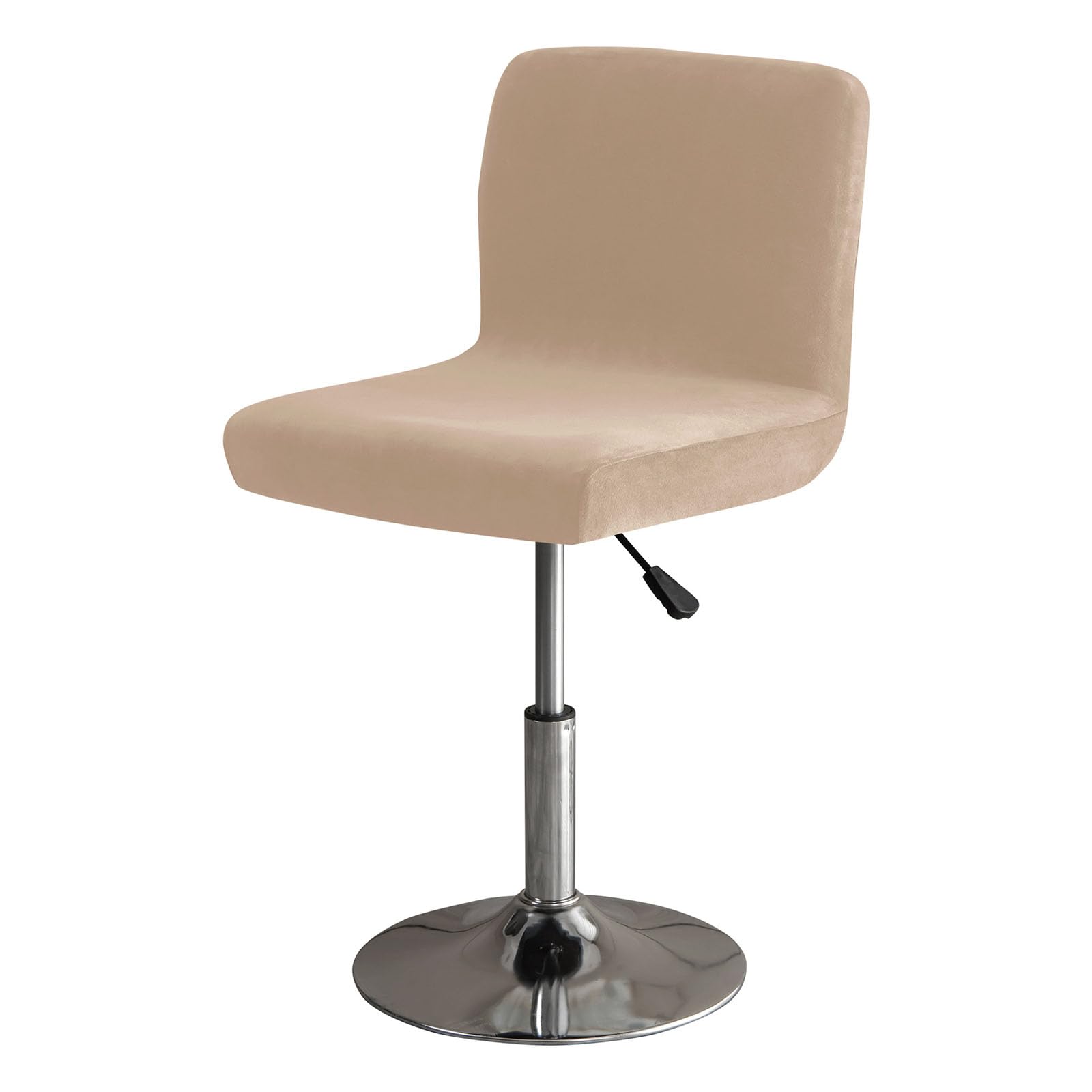 GUYIRT Soft Stretch Bar Stool Covers with Back, Velvet Slipcovers for Bar Stools Dustproof Protector for Short Back Pub Chairs-camel-Set of 4