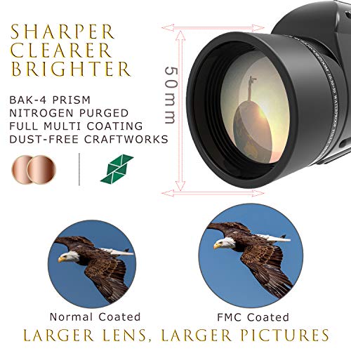 Emarth Hiking Gear High Power 10-30X50 Zoom Monocular Telescope Bak4 Prism Waterproof Fog Proof, Mens Gift Ideas, Camping Accessories, Hunting Boating Gift For Men #TOP2
