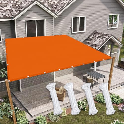 Toile d'ombrage robuste et indéchirable bâche de protection orange - 2