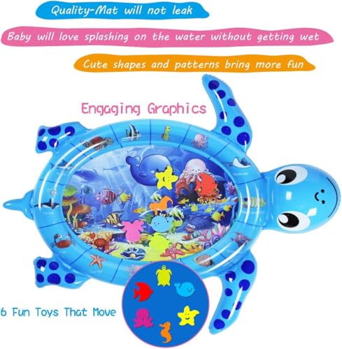 Image of Famous Quality Kids Water Play Mat Toys Inflatable Tummy Time Water Play Mat and Toddlers Perfect Fun Activity Inflatable Mat, Outdoor Water Play Mat for Baby - Pack of 1