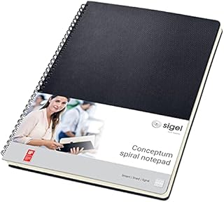 SIGEL CO822 Spiral Notepad, approx. A5, squared, hardcover, black - Conceptum