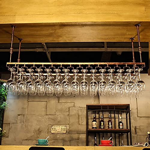 Verres à pied et bouteille de vin support bronze pour bar chic - 4