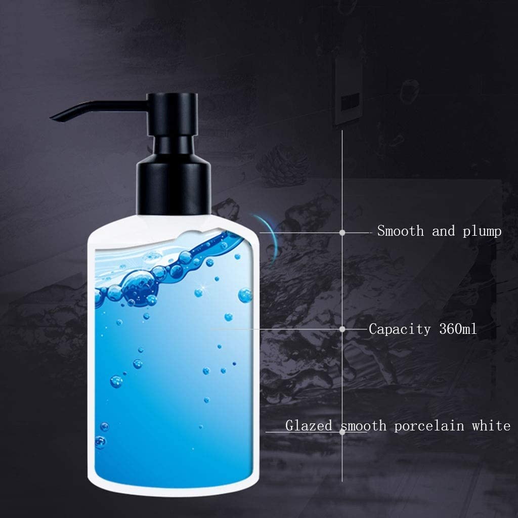 Dispensador de Jabón Líquido Dispensador De Jabón Cerámica, Champú, Gel Ducha Y Subbotella Aceite Esencial, para Baño, Cocina, Hotel, Botella Loción Botellas de Aseo