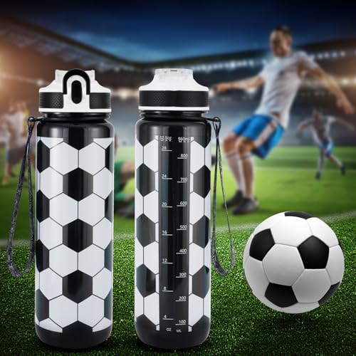 Image of EYQ QuickSpout Water Bottle with Time Marker and Carry Strap, 32 oz, BPA-Free, Non-Toxic, Leak-Proof