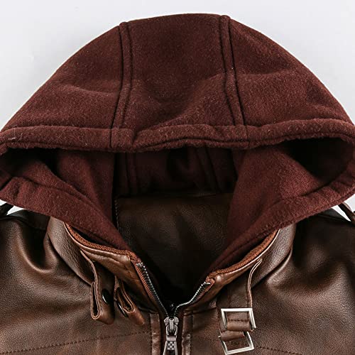 Jesus Saves Saved My Life God Believer |Custom Name|Men Black Brown Leather Jacket Coat With Removable Hood4