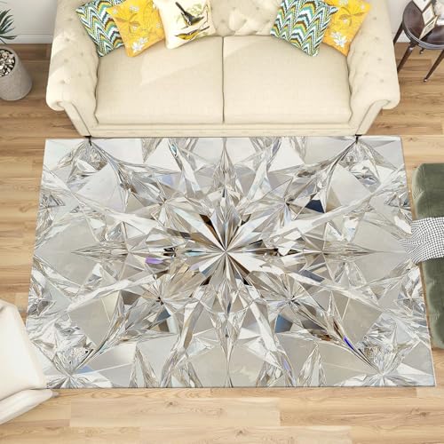Tapis diamant lavable en machine 60x90cm gris résistant et sain - 3