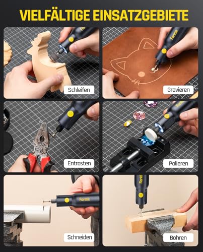 Fanttik F2 PRO Akku Multifunktionswerkzeug, starker Magnetmotor, Revostor-Hub, Rotationswerkzeug Set mit 5 Gang (25000 U/min), zum Schleifen, Polieren, 3D-Druck, Bohren, Schnitzen, Schneiden