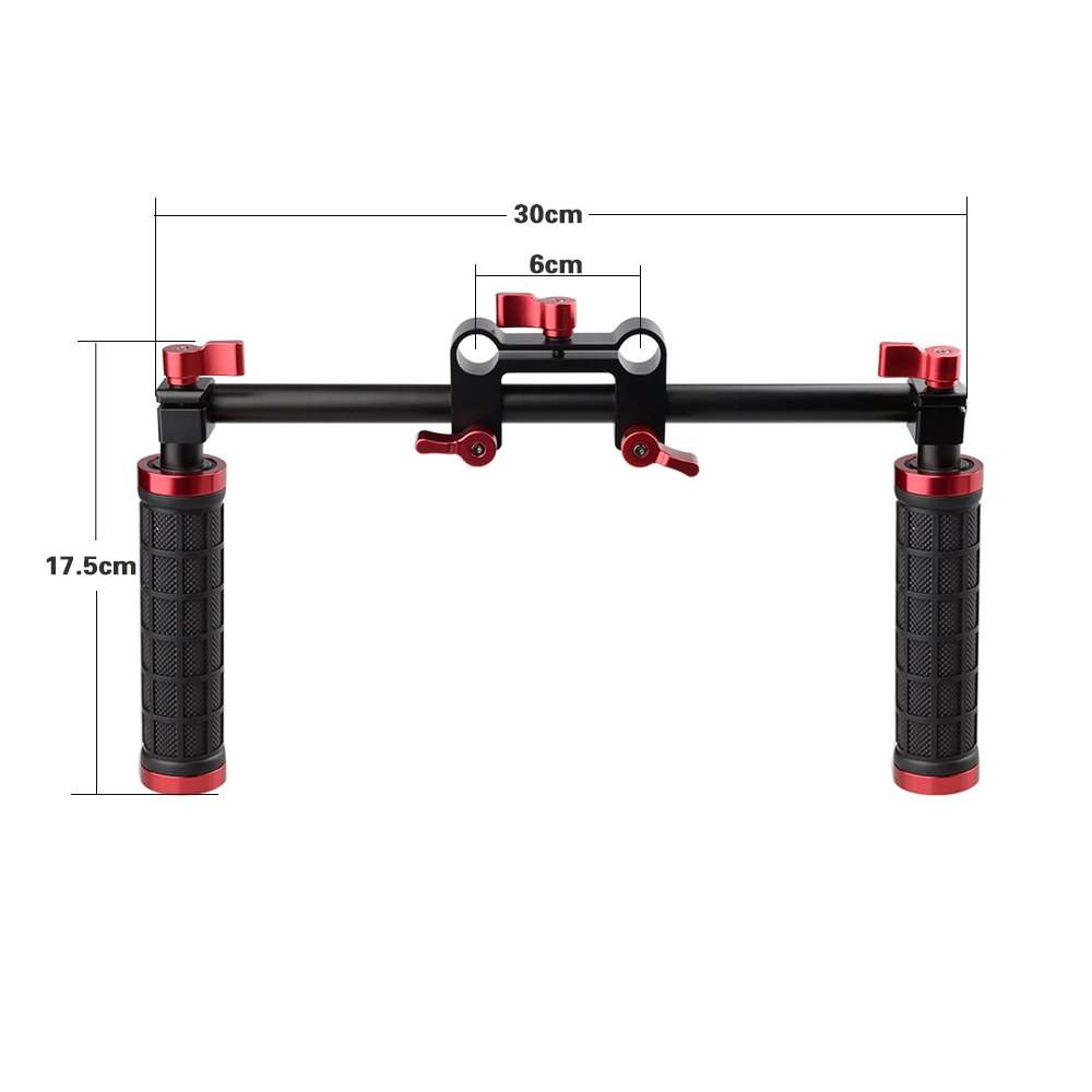 CAMVATE Cámara Mano Grips Manillar Apoyo Kit para DSLR Cámara Videocámara Hombro Rig
