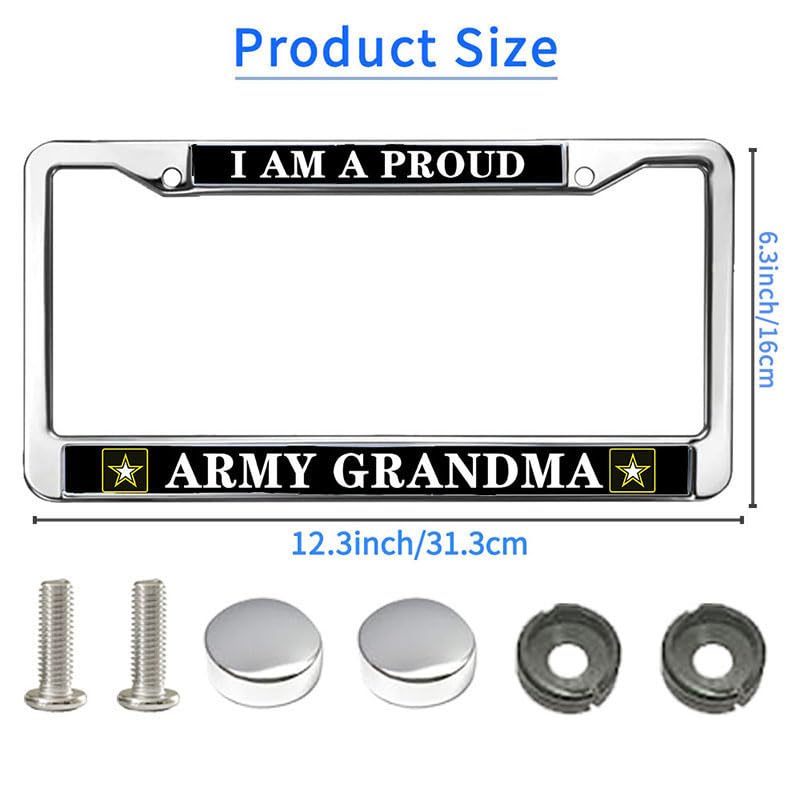 Image of Proud Military Grandma License Plate Frame - Military Grandparent Car Accessory
