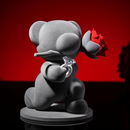 Miniatura 3 de Regalos de flores para el día de la madre, regalos de cumpleaños para mujeres, regalo de oso de rosas preservadas, regalos de rosas para mamá de