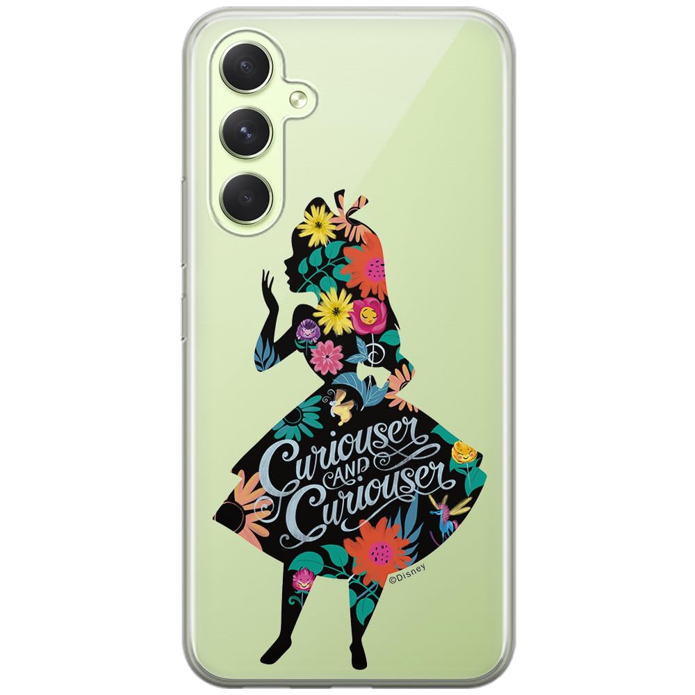 ERT GROUP mobile phone case for Samsung A54 5G original and officially Licensed Disney pattern Alice 002 optimally adapted to the shape of the mobile phone, partially transparent