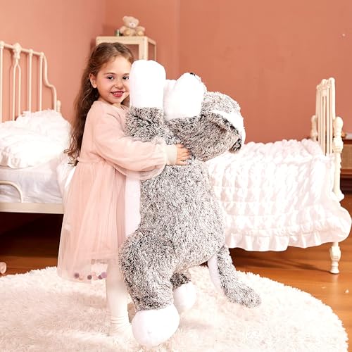 IKASA Groß Wolf Kuscheltier Riesen Stofftier,78cm Gross Plüschtier Riesige Plüsch Spielzeug Jumbo Weich Stofftierer,Geschenk für Kinder