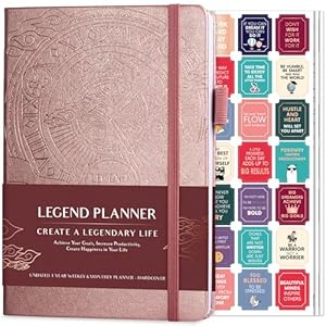 Legend Planner – Weekly & Monthly Life Planner to Hit Your Goals & Live Happier. Organizer Notebook & Productivity Journal. A5 (Rose Gold Gold)