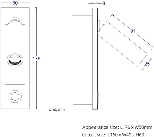 Miniatura 4 de Lámpara LED para dormitorio, lámpara de pared para cabecero, luz de lectura de mesita de noche, lámparas de pared con interruptor de pulsador,