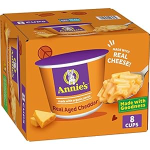Annie’s Real Aged Cheddar Microwave Mac & Cheese with Organic Pasta, 8 Ct, 2.01 OZ Cups
