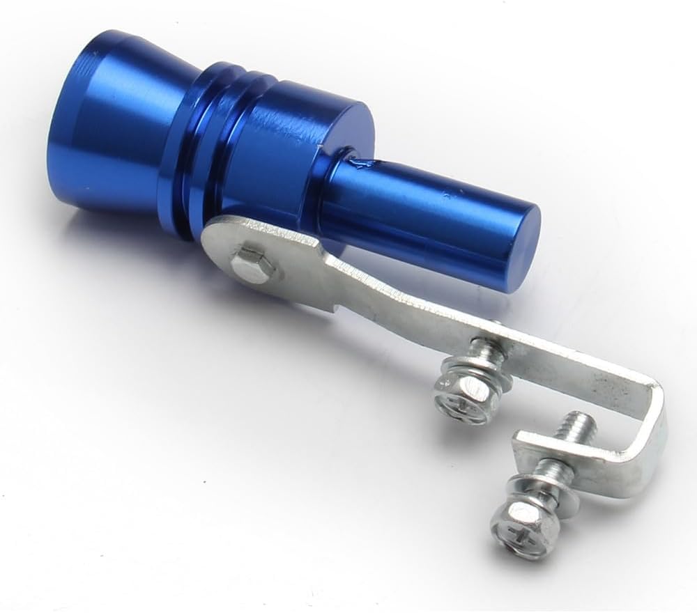Turbo Sound Whistle Exhaust Muffler,XL Size Aluminum Alloy Universal Turbo Sound Exhaust Muffler Pipe Whistle Car Roar Maker (Blue)