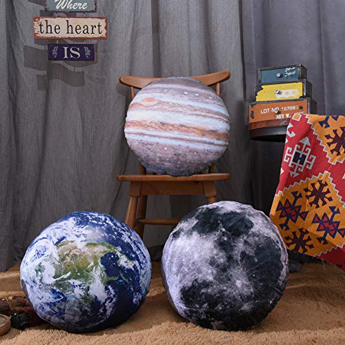 3 Piece Set Kids Space Planet Throw Pillow Covers Solar System Universe Planet Image Decorative Cushion Cover Round Accent Pillow Case 15X15Inch #TOP3