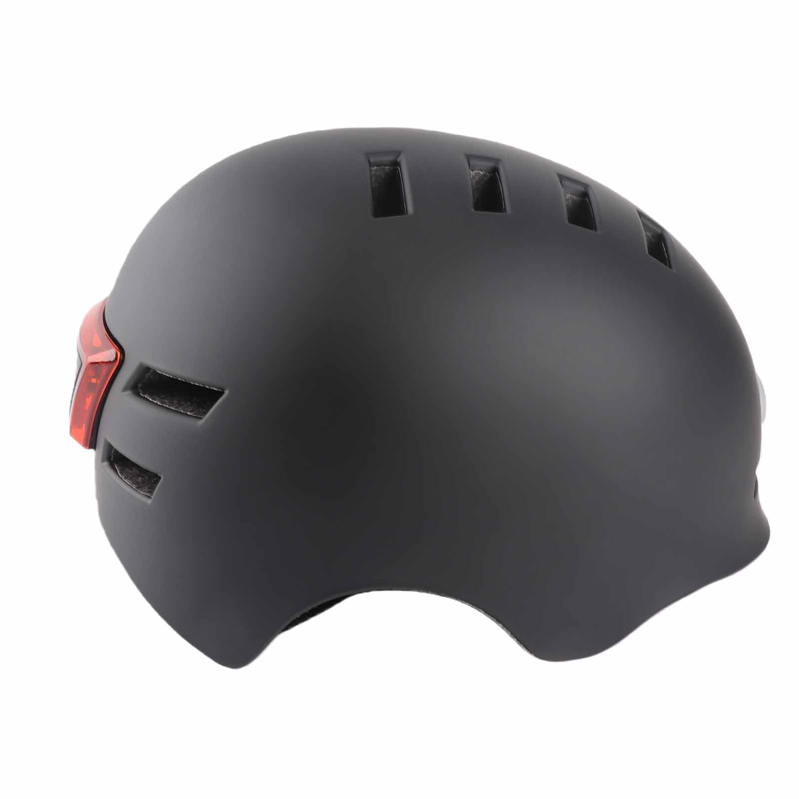 Keenso Casco da Bici con Luce LED Ricaricabile USB PC Shell EPS Liner Casco da Ciclismo con 12 Prese d'aria 750mAh Taglia M Regolabile per Guida Notturna Scooter Adulti (BLACK #39)