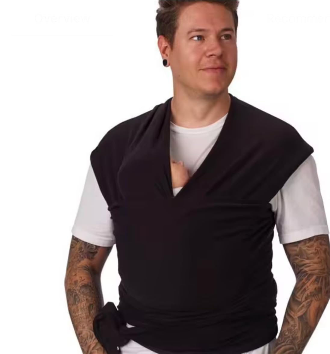 Baby Wrap Carrier, Soft Breathable Cotton Fabric, Adjustable Hands-Free Design (Black)