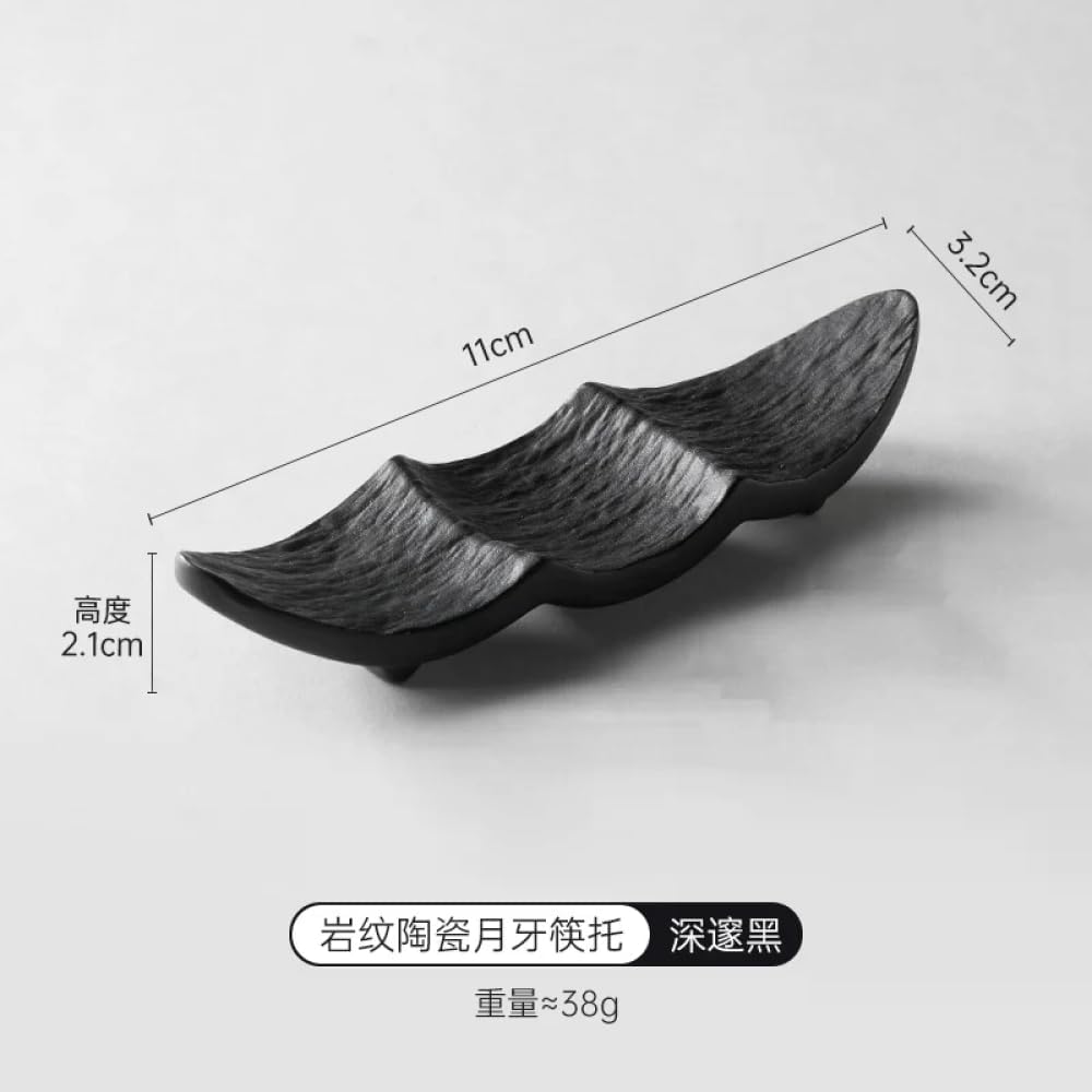 セラミック箸とスプーンホルダー,カトラリーホルダー,装飾,シンプル,家庭用,無地,タイプ,クリエイティブ - 色: Black