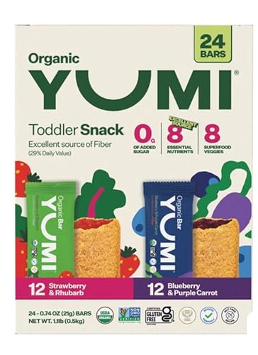 HUG Yumi Organic Snack Bars Berry Variety Pack, .74 oz, 24-count